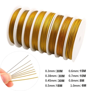 0.3-1 mm 6-30m de Aur/Culoare Naturala din Sârmă de Oțel pentru Bratara Colier DIY Colorfast ștrasuri din Mărgele de Sârmă Bijuterii Cablu Șir Ambarcațiunile de a Face