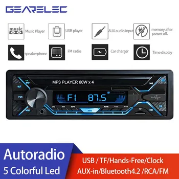 1 DIN radio auto MP3 60Wx4 cu Bluetooth 4.2 kit hands-free si telecomanda radio auto cu telefon inteligent funcția de încărcare