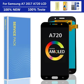 100% OLED/Original LCD Pentru Samsung Galaxy A7 2017 A720 A720F SM-A720F Display LCD Touch Screen Digitizer Înlocuirea Ansamblului