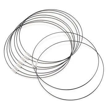 100buc Sârmă din Oțel Inoxidabil Colier Cablu Constatările de Bijuterii pentru Bijuterii DIY Face cu Alamă Șurub Incuietoare 445x1mm
