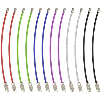 10buc 6 Culori Breloc Tag Frânghie de Sârmă din Oțel Inoxidabil Buclă de Cablu Șurub de Blocare Gadget Cheie Inel Breloc Cerc Tabără Set de scule de Mana