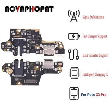 10BUC Novaphopat Pentru Xiaomi Poco X3 / X3 Pro USB Dock Port de Încărcare Încărcător Rapid Mufă Microfon MICROFON Cablu Flex Bord Cu IC