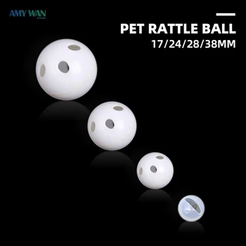 17/24/28/38mm Plastic Jucarii Interactive Ball Rattle Bell Ball de Formare de Câine de Jucărie Pisoi Kitty Pet Squeaker Generator de Zgomot Consumabile