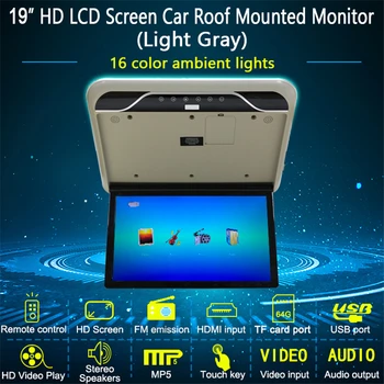 19 Inch Ultra Subțire 1080P Monitor Auto de Acoperiș cu Montare pe Tavan Flip Jos Monitor HD Cu MP5 USB TF Masina de Tavan Monitor intrare HDMI
