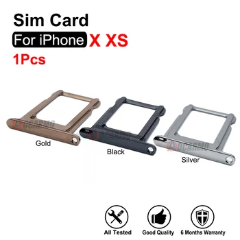 1buc Negru, Argint, Aur cartelă Sim Slot pentru Card Pentru iPhone X XS Piese de schimb
