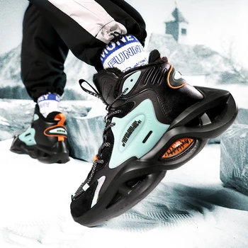 2022 Iarna Cald Stil de Stradă pentru Bărbați Cizme de Zapada Inaltime Creștere de Lumină Adult Sport Casual Scurt de Pluș Pantofi Adidași