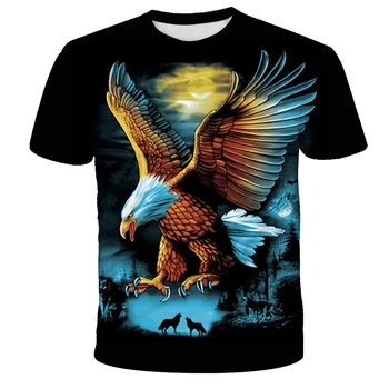 2022 populare 3d cu mânecă scurtă drăguț eagle print pentru copii t-shirt la modă respirabil t-shirt