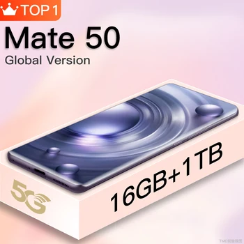 2022 Versiune Globală Mate 50 De Smartphone-uri de 16GB 1TB Full Screen Telefon Mobil 7.3 Inch HD Telefoane mobile 24+48MP Camera 6800mAh Android10