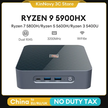 2023 Jocuri Mini PC AMD Ryzen 9 5900HX HDMI DP 3*4K Display HD de 2*M. 2 NVMe 2*DDR4 3200MHz Windows 11 Pro Computer Desktop WiFi6E
