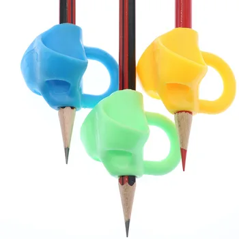 3-piece Set/două degete din Silicon Trei culori Amestecate Student Papetărie Instrument de Scris Creion Dragoste Instrument de Învățare