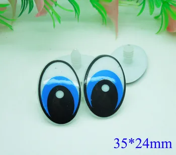 35*24mm Oval de Siguranță /de Culoare Albastru Păpușă de Plastic ochii Accesorii lucrate Manual Pentru Urs Papusa Animale de Luare de Păpuși - 50pairs/lot