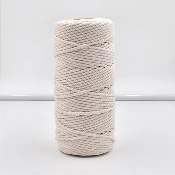3mm Macrame Frânghie Răsucită String Cordon de Bumbac pentru Handmade Naturale de Bej Coarda Acasă DIY Accesorii de Nunta, Cadou de Luare de Bijuterii