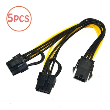 5pcs/lot 6pini PCI E 2*PCIe 8 (6+2) pini Grafica placa Video PCI-e VGA Splitter Hub Cablu de Alimentare pentru miner Molex