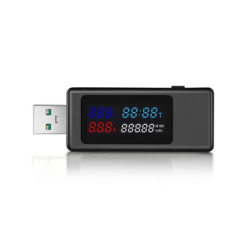 6 in 1 USB Tester DC4-30V IPS Display Digital Tensiune de Alimentare de Distribuție Capacitate Metru Detector de Tensiune de Curent Negru