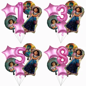 6Pcs Disney Encanto Baloane Copil de Dus Fata la Petrecerea de Ziua Decoratiuni de 32 Inch, Numărul de Desene animate Mirabel Balon Jucarii Copii Globos