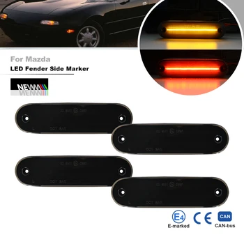 Afumat Obiectiv Față de Chihlimbar din Spate, Led-ul Rosu de poziție Laterale Lumini Pentru Mazda Miata MX-5 1990-1997 1999-2005