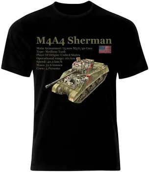 American M4A4 Tanc Sherman Cel de-al Doilea Război Mondial de Tancuri Armure T-Shirt, O-Neck Barbati Tricou Barbati din Bumbac Tricouri Streetwear Harajuku