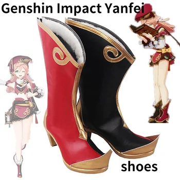 Anime Genshin Impact Yanfei cosplay pantofi Estetism Uniformă Yan Fei Cosplay Costum Petrecere de Halloween, Costum Pentru Femei 2021 NOI