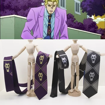 Anime JoJo Bizar Cosplay Anime Cravată Violet Negru Cap de Craniu Cosplay Anime Halloween Bărbați Și Femei Papion Accesorii Cravata