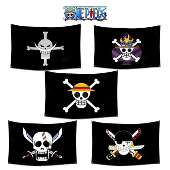 Anime One Piece Straw Hat Pirates Steagul Acasă Dormitor Decor De Perete Banner Imprimat Pictura Luffy Craniu Steaguri Jucarii Copii Cadou De Ziua De Nastere