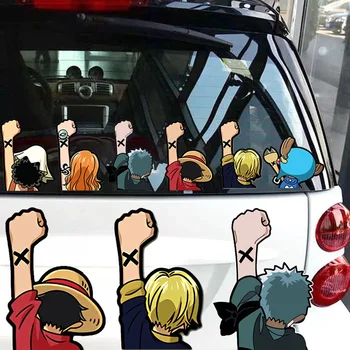 Anime One Piece Viteza de deplasare autocolante zgârieturi acoperi bara fata anime Luffy Zoro Elicopter decor parbriz spate autocolant