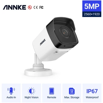 ANNKE C500 Ultra FHD 5MP Camera IP POE Piscină de Interior Impermeabil de Securitate de Rețea Glonț Viziune de Noapte Auido în Camera Alb