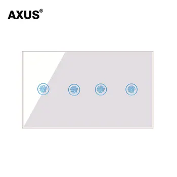 AXUS Touch Comutator Standard UE rezistent la apa Rezistent la zgarieturi Cristal Panou de Sticlă 1Gang 1Way Perete Senzor de Lumina Comutator 10A 146*86mm