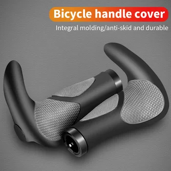 Biciclete Prindere TPR Cauciuc Integrat Corn Mâner MTB Mansete Parte de Odihnă Biciclete Vice-Ghidon Grip rezistent la Șocuri Bilaterale Blocat