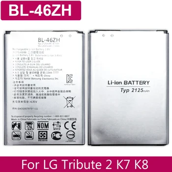 BL-46ZH Baterie Reîncărcabilă Li-ion Polimer Acumulator Pentru LG Leon Tribut 2 K7 K8 LS675 D213 H340 L33 X210 BL 46ZH Baterie 2125mAh