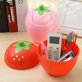 Blat de Gunoi Cute Strawberry Desktop Gunoi de Sus de Masă Mini coș de Gunoi pentru Camera de zi Dormitor Baie B03E