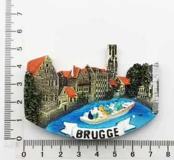 Bruges Pitoresc Frigider Magnetice, Autocolant Faimos Peisaj Magnet De Frigider Modern, Bucătărie Acasă Decorare