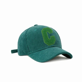 C Prosop Brodat pentru Femei Șapcă de Baseball de Iarnă Pălărie Verde de Catifea Îngroșa Bărbați Capac Pentru Femei Snapback Kpop Accesorii BQM189