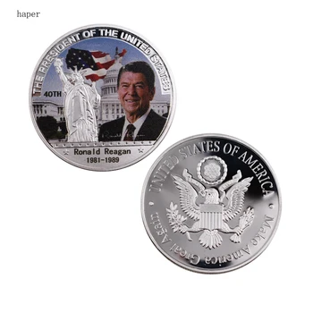 Cadouri de ziua de nastere NE-a 40-lea Președinte American Ronald Reagan Suveniruri Monede 999.9 Metal Placat cu Argint Monede în Valoare de Colectare
