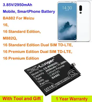 Cameron Sino 2950mAh Mobile, SmartPhone Baterie BA882 pentru Meizu 16, 16 Premium Edition, 16 Standard Edition, M882Q