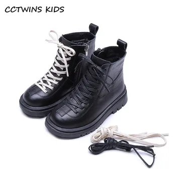 CCTWINS Cizme Copii 2020 Iarna Fete de Moda Cizme din Piele Pantofi pentru Copii Pantofi pentru Copii Cizme Negre FB1920
