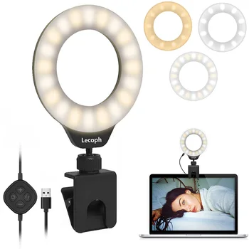 Cerc de Lumină Inel Com ciorba de Burta, Lampă cu Led-uri, Ringlight, Webcam Iluminat cu Clip & Clicker pentru Tiktok Youtube Stream și Chat-ul