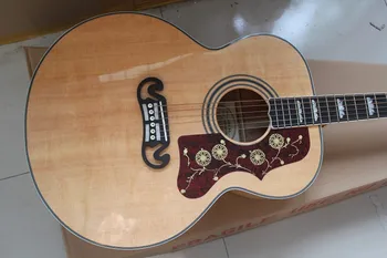 china chitara fabrica personalizat nou Solid top J200 culoare naturala chitara acustica flame maple corpul 59