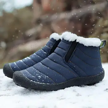 Cizme de zapada pentru femei blană de bumbac rezistent la apa, pantofi de cald gros de bumbac papuci cizme de iarna transfrontaliere de mari dimensiuni de acasă, pantofi