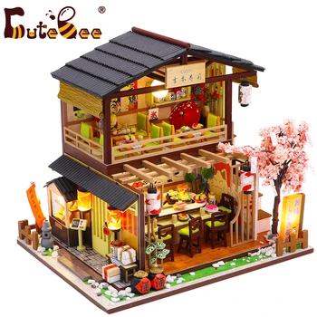 Cutebee Miniatură Dollhous Stil Japonez Casa Papusa Accesorii Mobilier Miniaturi De Constructii Din Lemn Mini Roombox Jucarie Cadou