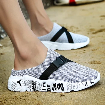 Damyuan 2020 Noua Moda pentru Bărbați Papuci de Mari Dimensiuni 46 Respirabil, Confortabil de Zbor Țesut Non-alunecare de Vara