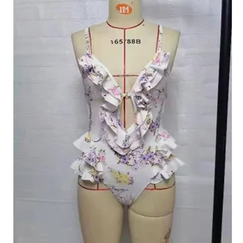 De lux, Costume de baie Femei 2022 Zburli-O bucată de costume de Baie Gol Adânc-v de Vacanță Beachwear Sexy Siret în Sus Bikini Vara cu Spatele gol