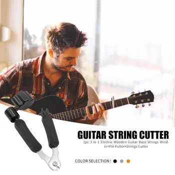 De Vânzare La Cald Guitar String Winder Culoare Solidă Mini Buzunar Chitara Chitara Lemn Peg String Winder+String Pin Extractor+String Cutter