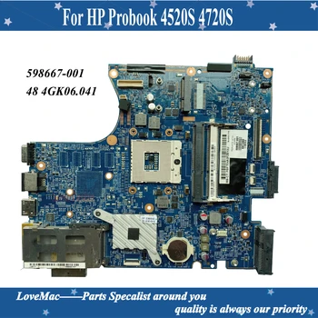 De înaltă calitate 598667-001 Pentru HP Probook 4520S 4720S Laptop Placa de baza 48 4GK06.041 HM57 DDR3 100% testat