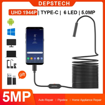 DEPSTECH USB / Wireless Mașină Endoscop Mini Endoscopice Camera 2MP / 5MP IP67 WiFi Bronhoscop pentru Smartphone Android iOS Windows