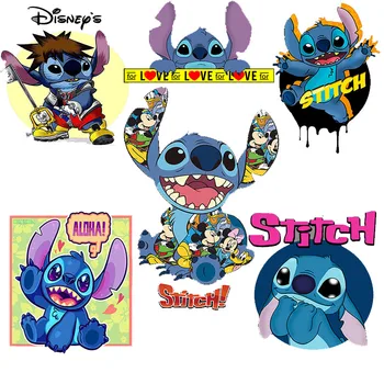 Disney Lilo Stitch Patch-uri de Călcat Fierbinte de Transfer de Îmbrăcăminte Patch-uri de Desene animate DIY Haine de Cusut Sac Decration Autocolante