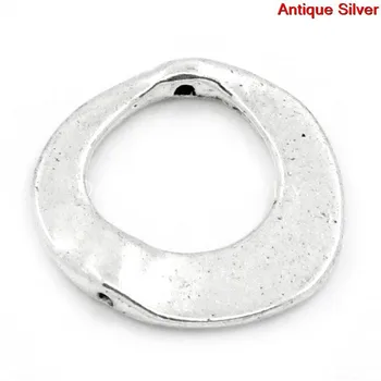 Doreen Cutie cald - Margele Spacer poftă de mâncare de Argint Rotunde de Culoare 21x20mm,Gaura:Aprox 1mm,30buc (B24425)