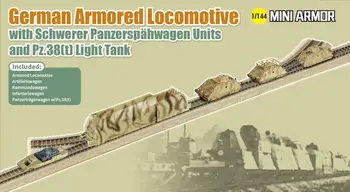 Dragon 14151 1:144 scară Blindate germane Locomotiva cu Schwerer Panzerspahwagen și Pz.38(t) Rezervor de Lumină
