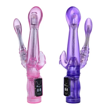 Erotic, Dubla Penetrare Penis artificial Vibratoare Flexibil Rabbit Vibrator Anal G Spot Stimulator Bunuri pentru Adulți Jucarii Sexuale pentru Femei
