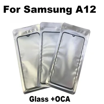 Exterior Obiectiv Pentru Samsung Galaxy A12 Față de Sticlă Panou de Ecran Tactil LCD Display Cu OCA Lipici SM-A125F de Înaltă Calitate