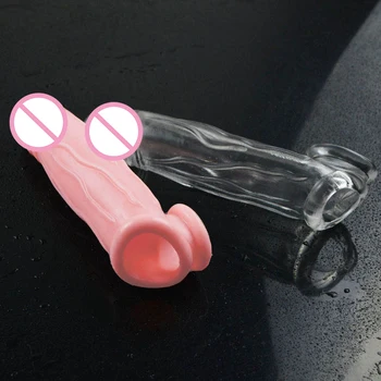 Extrem De Elastic Penis Extender Maneca Cristal Prezervativ Reutilizabile Intarziere Ejaculare De Extindere Intimă Produse Pentru Barbati De Durată Mai Lungă